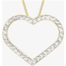 9ct Two Colour Gold Diamond Cut Open Heart Pendant 2.68.3049