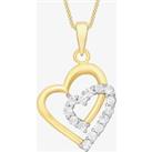 9ct Clear Cubic Zirconia Double Heart Pendant 1.63.1454