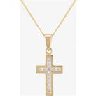 9ct Yellow Gold Channelset Cubic Zirconia Cross GCS9