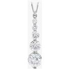 9ct White Gold 20x5mm Graduated Cubic Zirconia Drop Pendant 5.63.2064