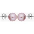 9ct White Gold 88.5mm Pink Freshwater Pearl Stud Earrings EOZ110RFP