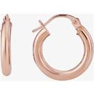 9ct Rose Gold Small Chunky Plain Hoop Earrings GER109R