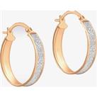 9ct Rose Gold 20x18mm Stardust Creole Earrings 5.51.1019