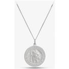 Silver Round Engraved St. Christopher Pendant 8-61-8079