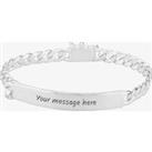 Engravables- Silver 7.5" Curb ID Bracelet BR-3207-7.5