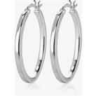 Silver Oval Creole Earrings 8533459