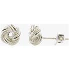 Silver Textured Knot Stud Earrings 8556429