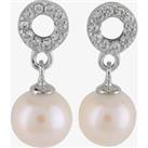 Sterling Silver 77.5mm Freshwater Pearl Dropper Earrings EOW70063FW