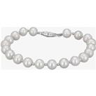 Sterling Silver 7.5-8mm White Freshwater Pearl Bracelet BRW70013FW