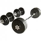Ironman 20kg Cast Iron Dumbbell And Barbell Set