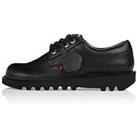 Kickers Leather LaceUp Kick Lo Core School Shoes  Black