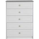 Alderley Ready Assembled Wide Chest Of 5 Drawers