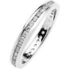 The Love Silver Collection RhodiumPlated Sterling Silver Channel Set Eternity Cubic Zirconia Ring