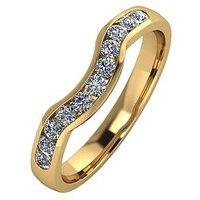 Moissanite 9Ct Gold 33Pt Channel Set Shaped Wedding Ring