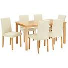 Home Essentials - Primo 150 Cm Dining Table + 6 Faux Leather Chairs