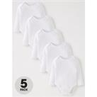 Everyday Baby Unisex 5 Pack Long Sleeve Bodysuits - White