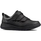 Clarks Boys Youth Scape Sky Strap School Shoes - Black Leather