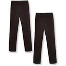 Everyday Girls 2 Pack Jersey School Trousers  Black