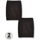 V By Very Girls Jersey School Tube Skirt (2 Pack) - Black