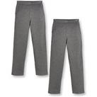Everyday Girls 2 Pack Jersey School Trousers  Grey