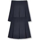 Everyday Girls 2 Pack Classic Pleated Water-Repellent School Skirts - Navy