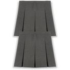 V By Very Girls 2 Pack Classic Pleated School Skirts Plus Size - Grey