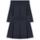 V By Very Girls 2 Pack Classic Pleated School Skirts Plus Size - Navy