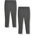 Everyday Boys 2 Pack Skinny Fit School Trousers - Grey
