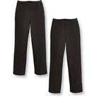 Everyday Boys 2 Pack Pull On School Trousers - Black