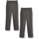 Everyday Boys 2 Pack Pull On School Trousers  Grey