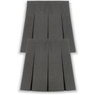 Everyday Girls 2 Pack Classic Pleated School Skirts - Grey