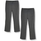 V By Very Girls 2 Pack Woven School Trouser Plus Size - Grey