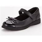 Everyday Girls Mary Jane Leather School Shoe  Black