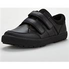 Everyday Boys Twin Strap Leather School Shoe - Black