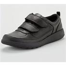 Clarks Boys Youth Scape Flare School Shoes - Black Leather