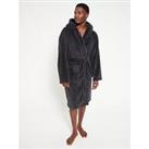 Everyday Supersoft Dressing Gown With Hood - Grey