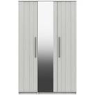 Taylor Part Assembled 3 Door Mirrored Wardrobe