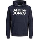 Jack & Jones Junior Boys Essential Large Logo Hoody - Navy Blazer