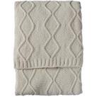 Gallery Chenille Knit Cable Throw  Cream