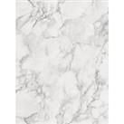 Fine Dcor Marblesque White Plain Marble Wallpaper