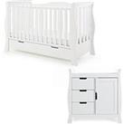 Obaby Stamford Luxe 2Piece Nursery Furniture Room Set  White