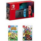 Nintendo Switch Neon Console With Super Mario 3D World + Bowser&Rsquo;S Fury & Animal Crossing