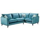 Pasha Small Fabric Right Hand Chaise Sofa - Teal