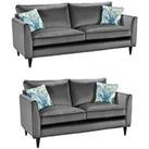 Pasha Fabric 3 Seater + 2 Seater Sofa Set (Buy And Save!) - Grey