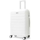 Rock Luggage Prime 8 Wheel Hardshell Medium Suitcase - White