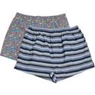 Weird Fish Harley Boxer Shorts Twin Pack Frost Grey Size XL