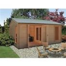 Shire Firestone 12 x 15ft 3 Room Double Door Log Cabin with Assembly