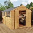 Mercia 10 x 8ft Double Door Timber Overlap Apex Shed with Assembly
