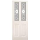 Wickes Stirling White Glazed Grained Moulded 4 Panel Internal Door - 1981mm x 762mm