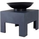 Charles Bentley Metal Outdoor Fire Pit with Square Stand